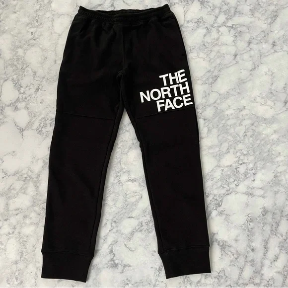 NEW THE NORTH FACE Boys Black Camp Fleece Jogger Pants Athletic Comfy Bottoms - Picture 2 of 15